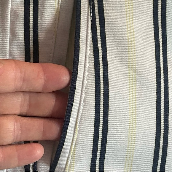 Loft Striped Women's The waist Shorts yellow/black/white with tie size 4 - Picture 3 of 8